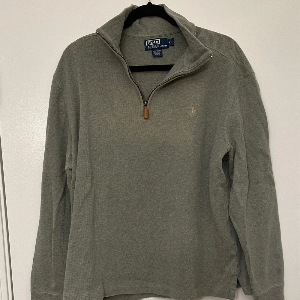 Polo by Ralph Lauren Men's Olive Zip-Up Sweater sz XL